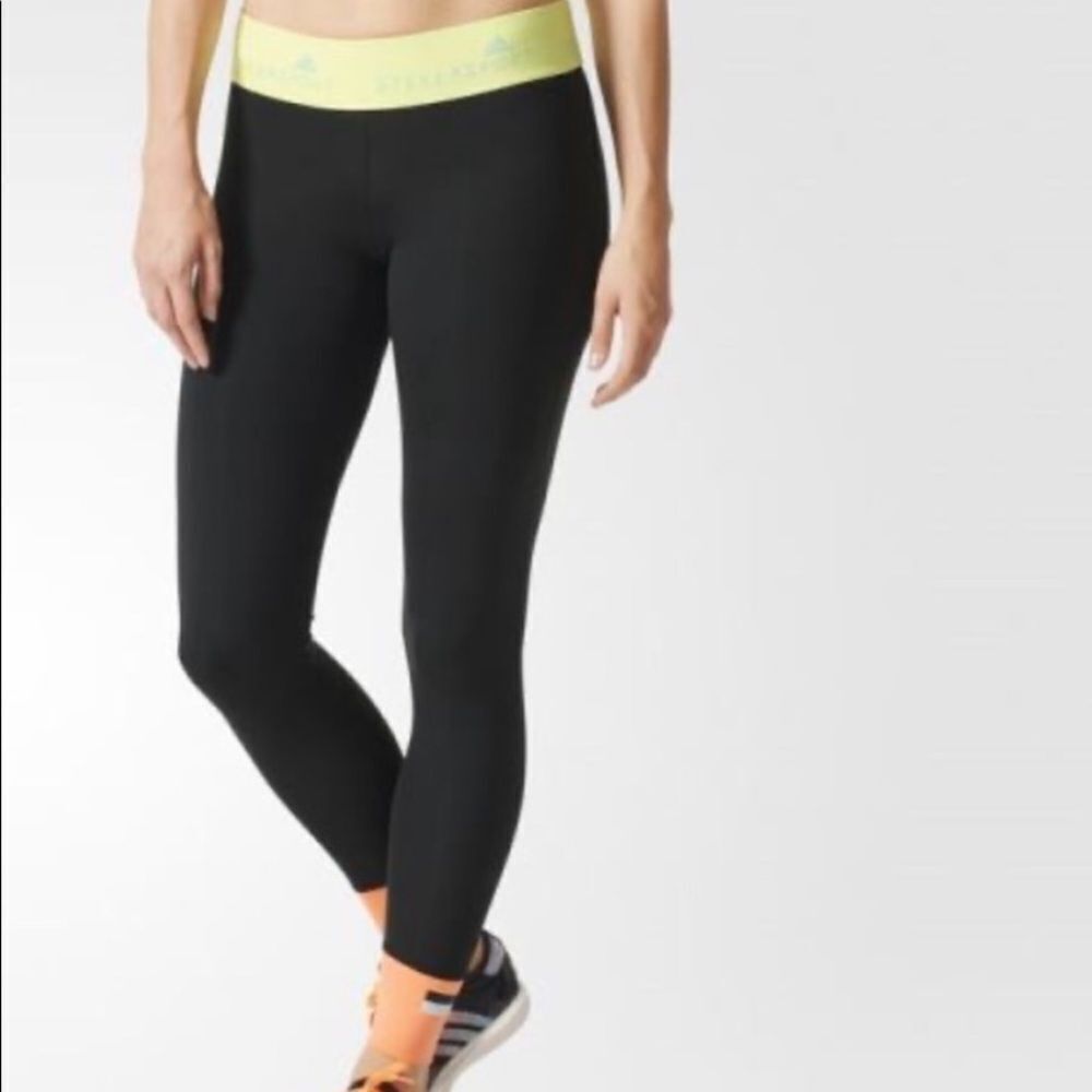 STELLA MCCARTNEY x ADIDAS | StellaSport Neon Accent Black Leggings Women’s Small
